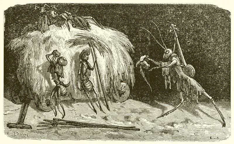 Mravenci a kobylka od Ernest Henry Griset