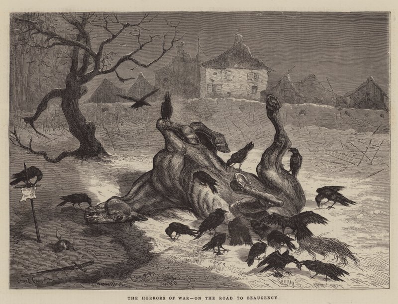 The Horrors of War, on the Road to Beaugency od Ernest Henry Griset