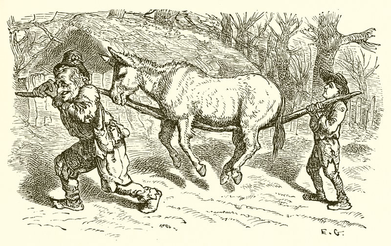 Dědek, jeho syn a osel od Ernest Henry Griset
