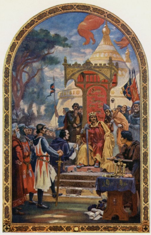 Král John podepisuje Magna Charta (barevné lito) od Ernest Normand