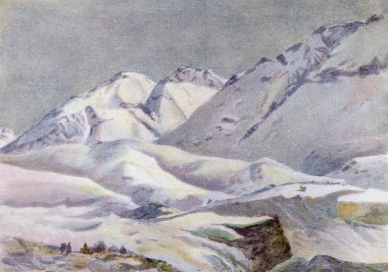 Sierra Navarro, od hotelu Puente del Inca od Ernest William Christmas