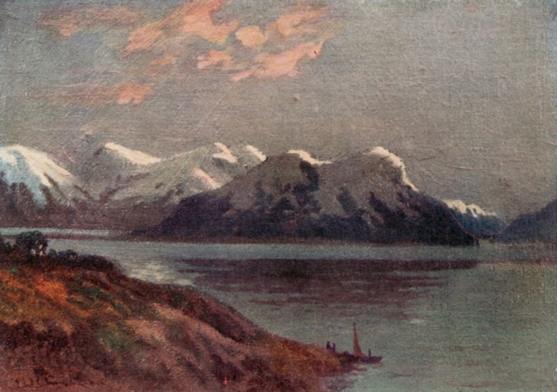 Magellanův průliv (barevné litho) od Ernest William Christmas