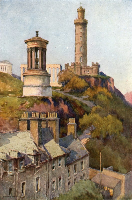 Calton Hill (barevné lito) od Ernest William Haslehust