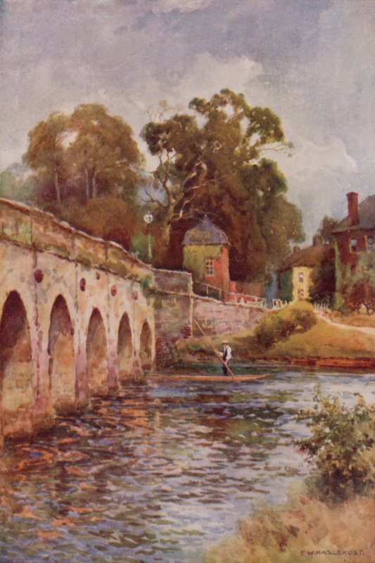 Clopton Bridge, Stratford-on-Avon (barevné lito) od Ernest William Haslehust