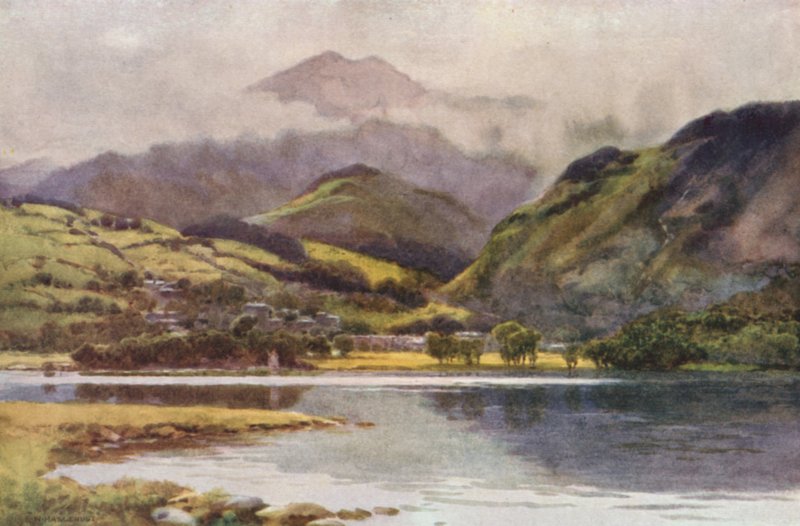 Coniston Lake (barevné litho) od Ernest William Haslehust