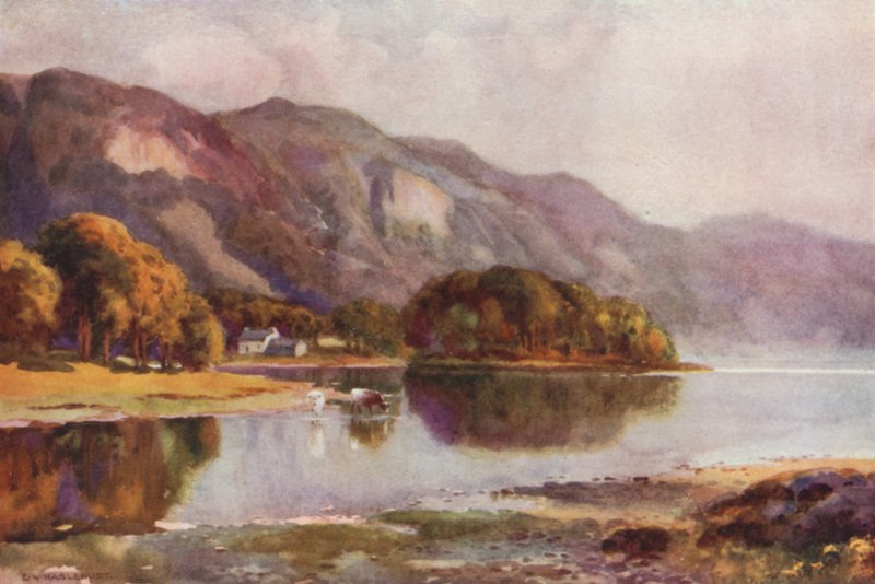 Derwentwater z Friars Crag (barevné lito) od Ernest William Haslehust