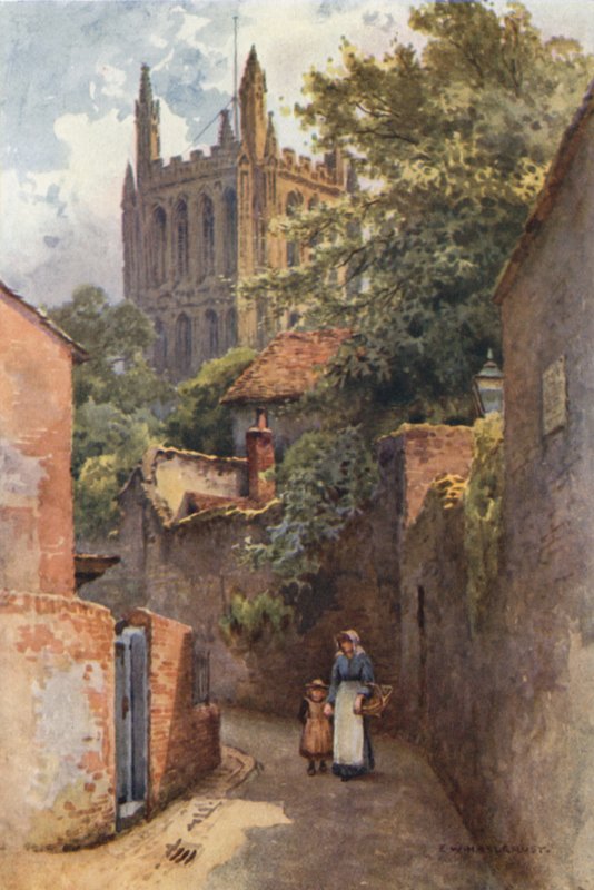 Gwynne Street z místa narození Nell Gwynne (barevné lito) od Ernest William Haslehust