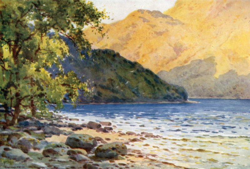 Inverbeg: Na jezeře Loch Lomond, naproti Rowardennan (barevné lito) od Ernest William Haslehust