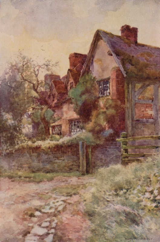 Dům Mary Ardenové, Stratford-on-Avon (barevné lito) od Ernest William Haslehust