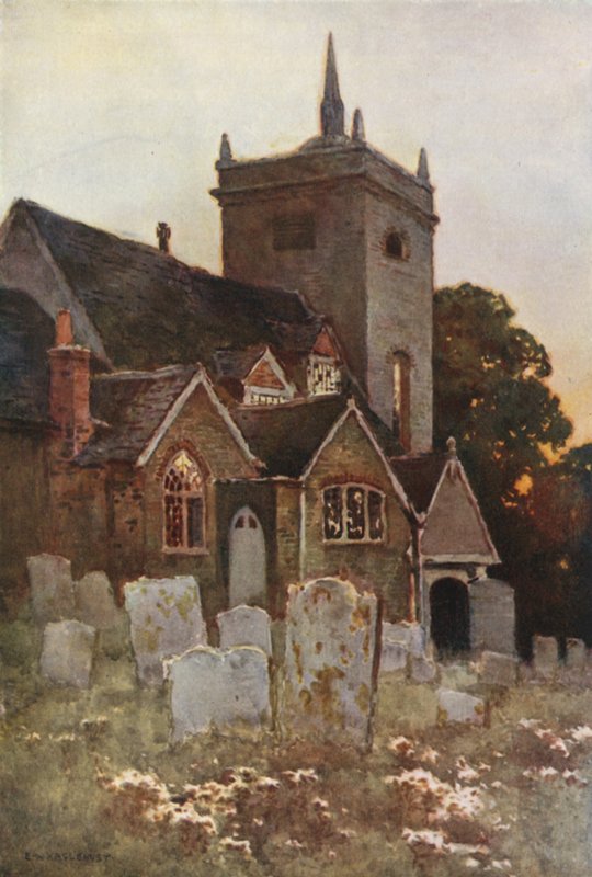 Minstead Church (barevné lito) od Ernest William Haslehust