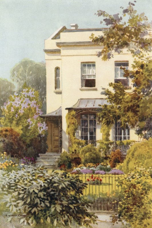 Dům Nathaniela Hawthorna, Leamington (barevné lito) od Ernest William Haslehust
