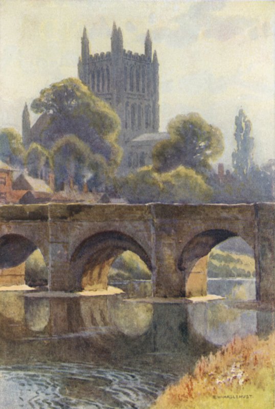 Old Wye Bridge (barevné lito) od Ernest William Haslehust