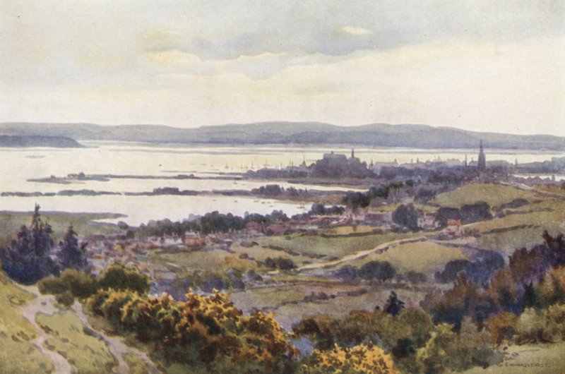 Poole Harbour z Constitutional Hill (barevné lito) od Ernest William Haslehust