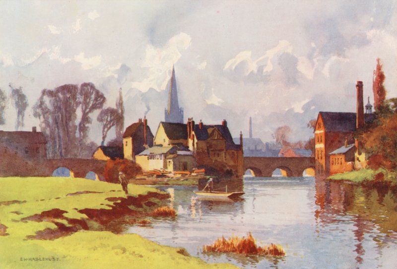 Řeka Temže: Abingdon (barevná litografie) od Ernest William Haslehust