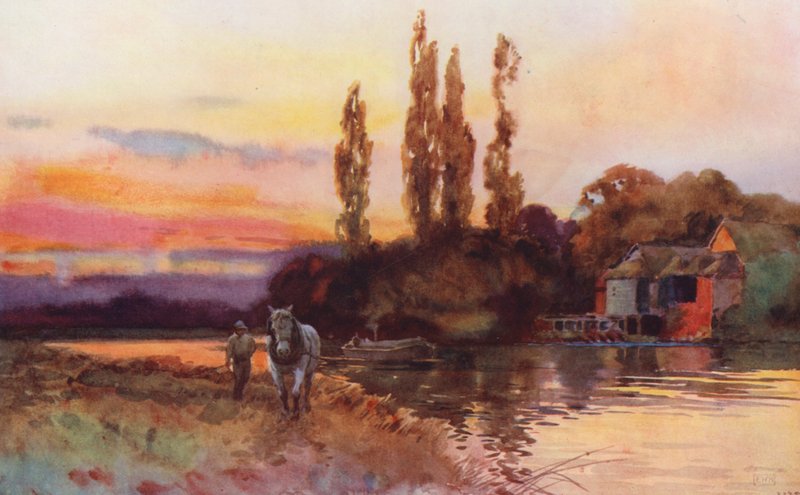 Řeka Temže: Iffley (barevná litografie) od Ernest William Haslehust
