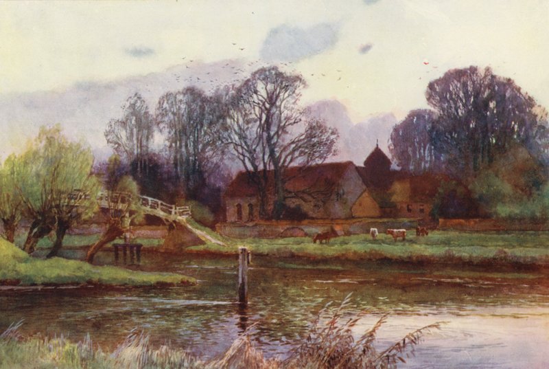 Řeka Temže: Lady Place, Hurley (barevná litografie) od Ernest William Haslehust