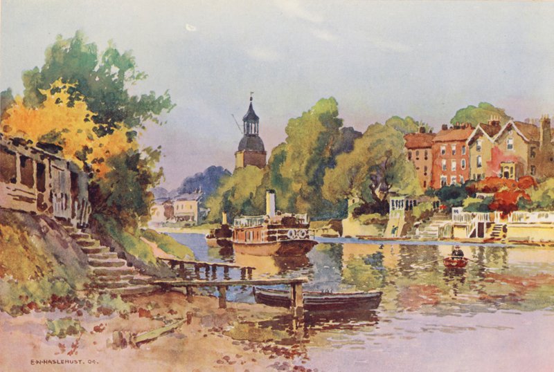 Řeka Temže: Sunbury (barevná litografie) od Ernest William Haslehust