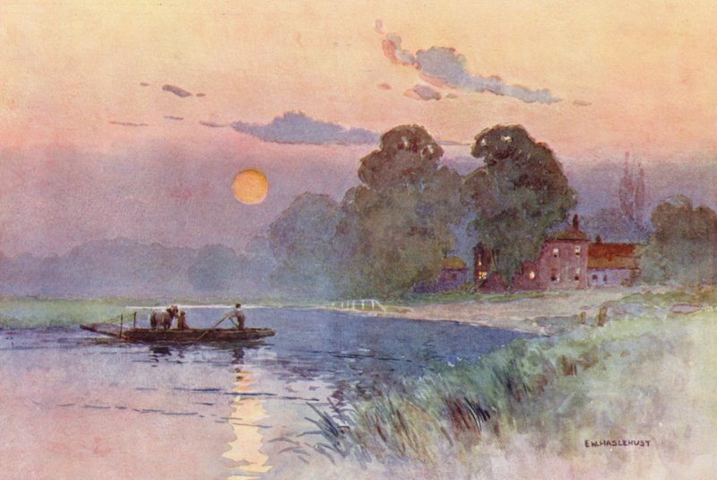 Řeka Temže: The Bells of Ouseley (barevná litografie) od Ernest William Haslehust