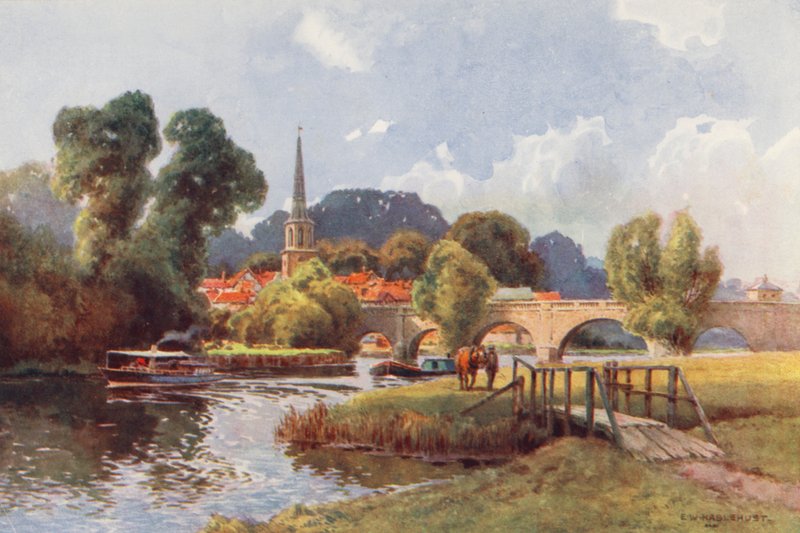 Řeka Temže: Wallingford (barevná litografie) od Ernest William Haslehust