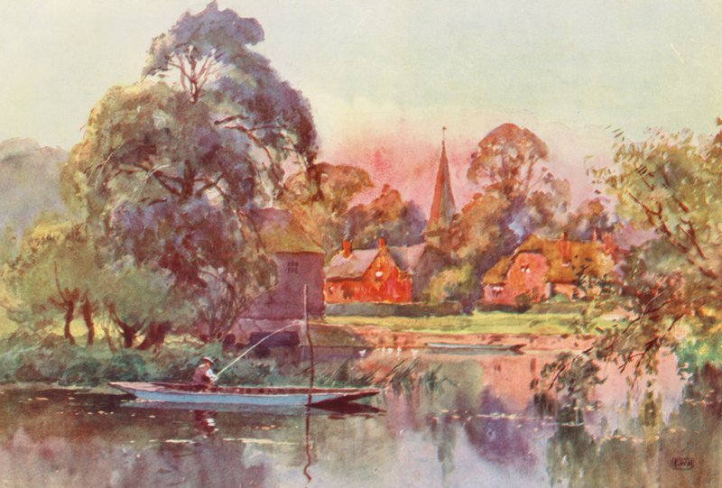 Řeka Temže: Whitchurch (barevná litografie) od Ernest William Haslehust