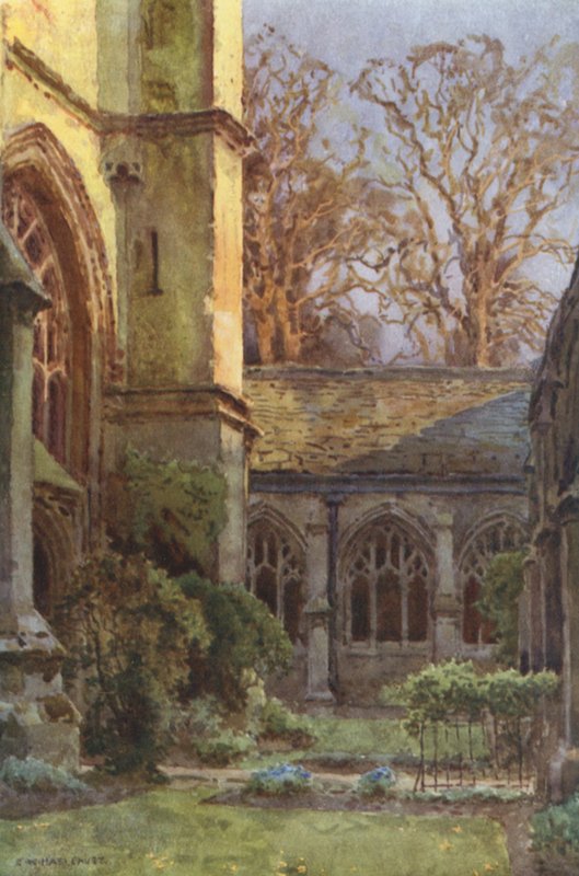 The Cloisters, Winchester College (barevné lito) od Ernest William Haslehust