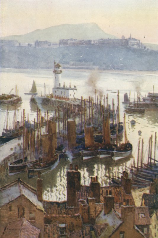 Přístav ze Starého Města (barevná lito) od Ernest William Haslehust