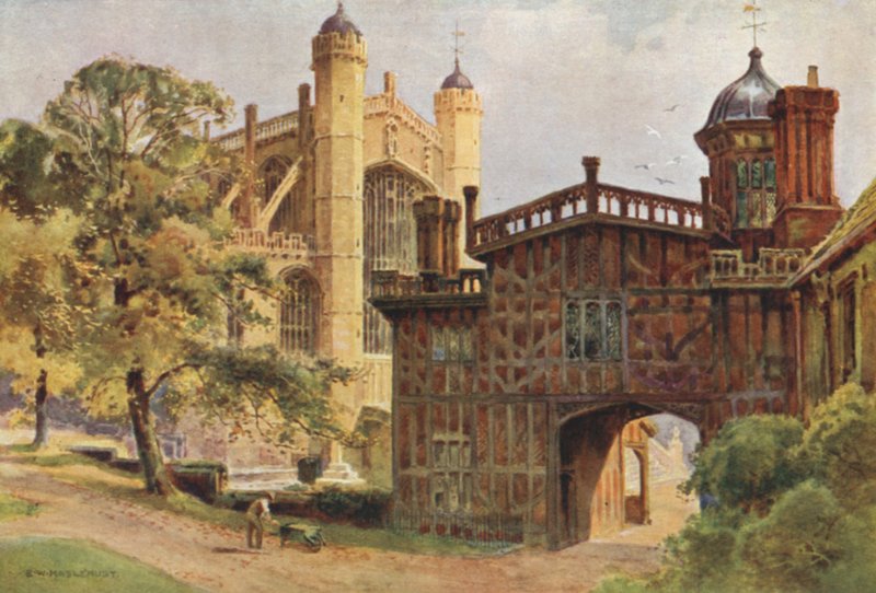 Podkovní kláštery a kaple sv. Jiří (barevné lito) od Ernest William Haslehust