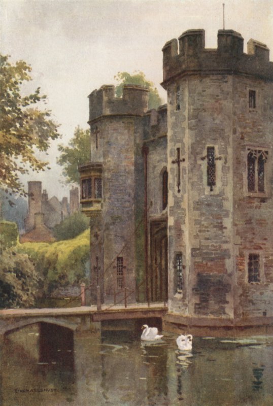 Palácová brána a padací most, Wells (barva lito) od Ernest William Haslehust