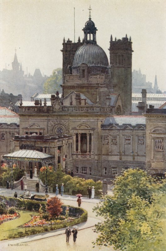 Královské lázně, Harrogate (barevné lito) od Ernest William Haslehust