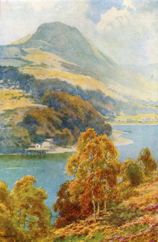 The Straits of Balmaha z Inch Cailleach (barevné lito) od Ernest William Haslehust