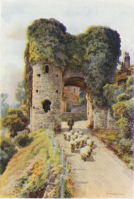 Strand Gate, Winchelsea (barevné lito) od Ernest William Haslehust