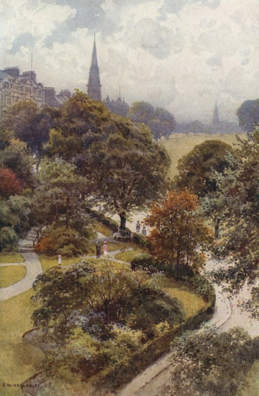 "The Stray", Harrogate (barva litho) od Ernest William Haslehust