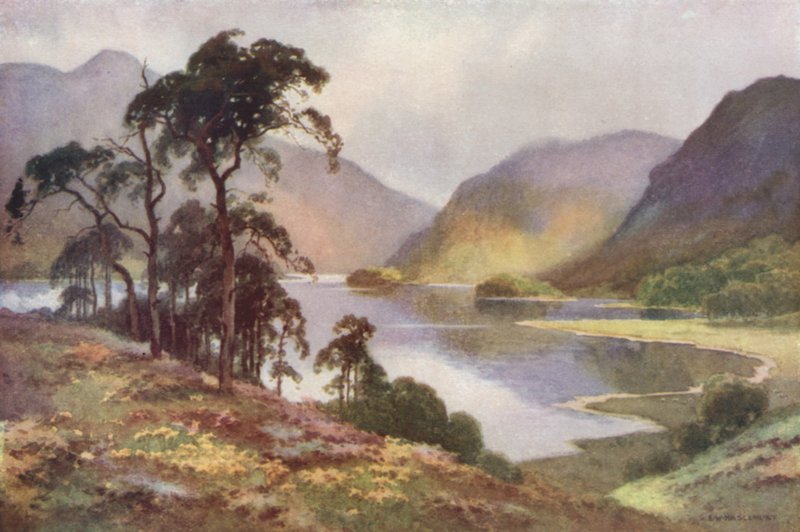Thirlmere a Helvellyn (barevné lito) od Ernest William Haslehust