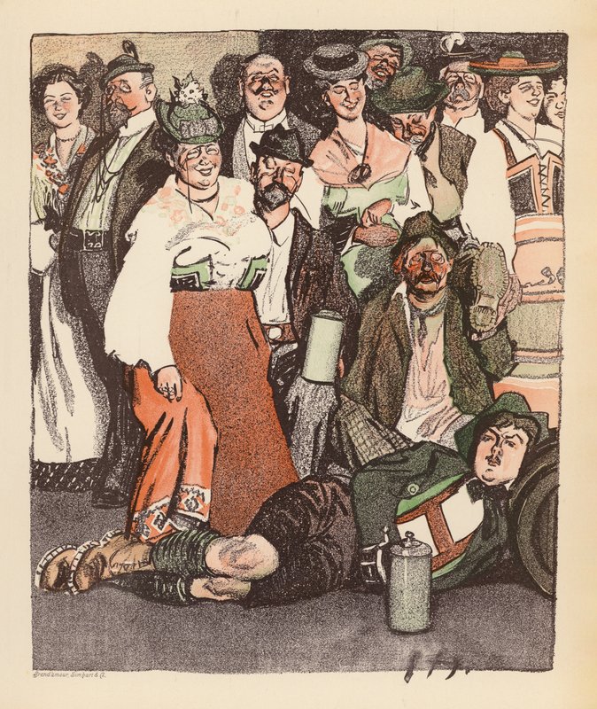 Ilustrace pro Berliner Balle von Rideamus (barevná litografie) od Ernst (after) Heilemann