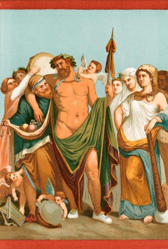 Hercules a Omphale, z pompejského obrazu od Etienne Antoine Eugene Ronjat