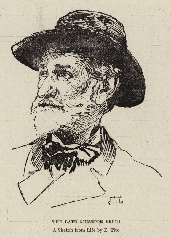 Zesnulý Giuseppe Verdi od Ettore Tito