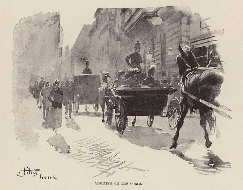 Ráno na Corsu (rytina) od Ettore Tito