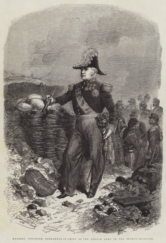 rytina maršál Pelissier, vrchní velitel francouzské armády na Krymu od Eugen von Guerard