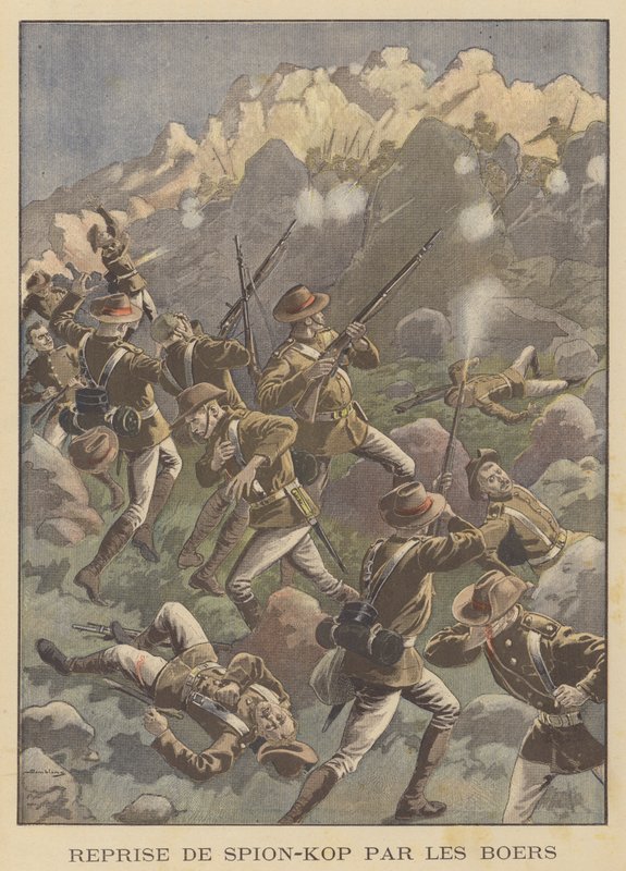 Bitva o Spion Kop, Jižní Afrika (barevní členové) od Eugene Damblans