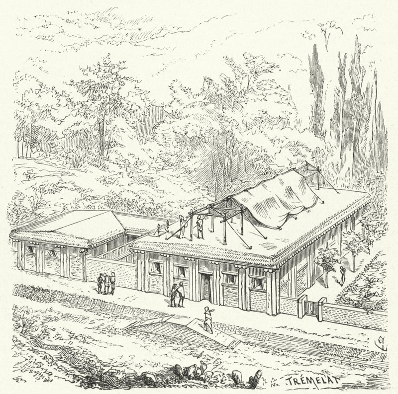 Starověké asyrské obydlí od Eugene Emmanuel after Viollet le Duc