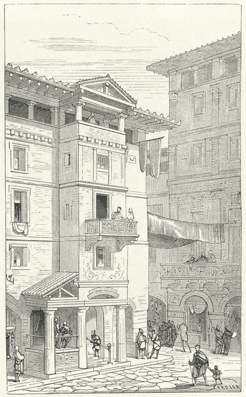 Ulice ve starověkém Římě od Eugene Emmanuel after Viollet le Duc