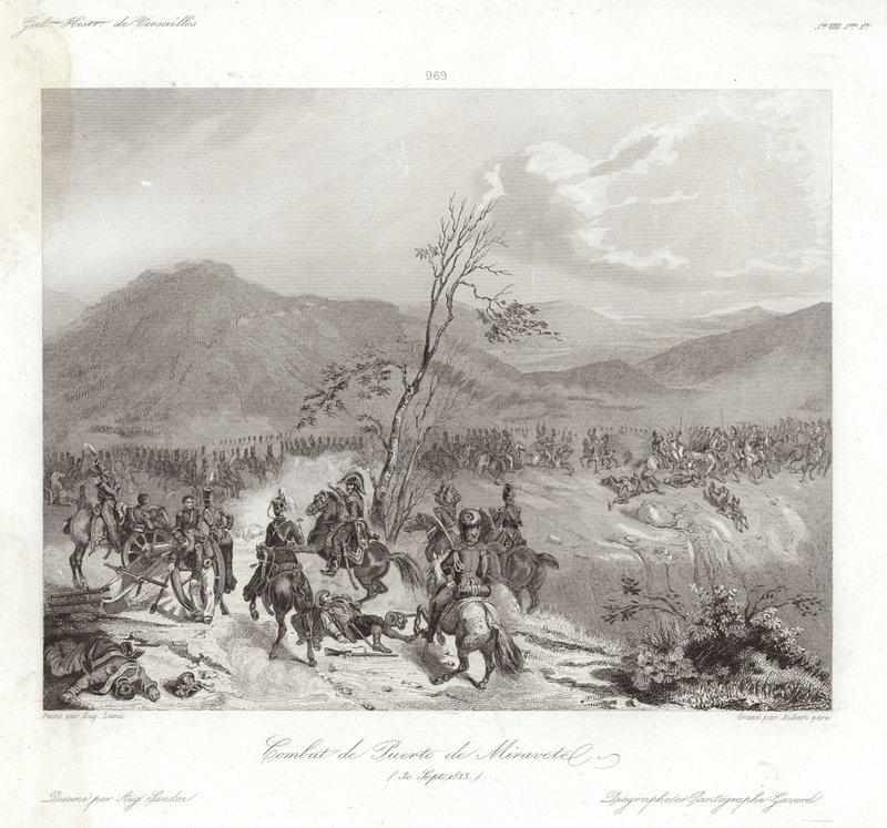 Boj o Puerto de Miravete od Eugene Louis Lami