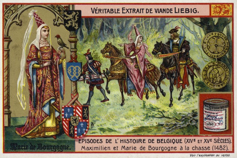 Marie Burgundská a její manžel, arcivévoda Maxmilián Rakouský, lov, 1482 od European School