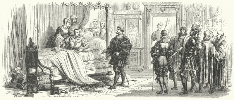 Setkání mezi císařem Svaté říše římské Karlem V. a jeho zajatcem, francouzským králem Františkem I., v Madridu, 1525 od European School