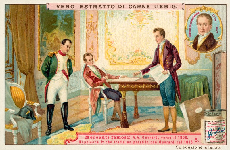 Napoleon vyjednává o půjčce s francouzským bankéřem Gabrielem-Julienem Ouvrardem, 1815 od European School