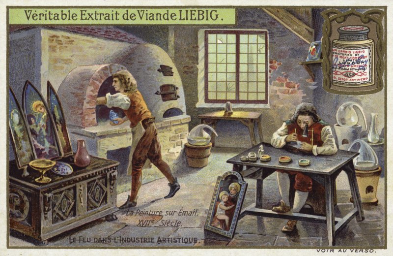 Malba na smaltu, 17. století od European School