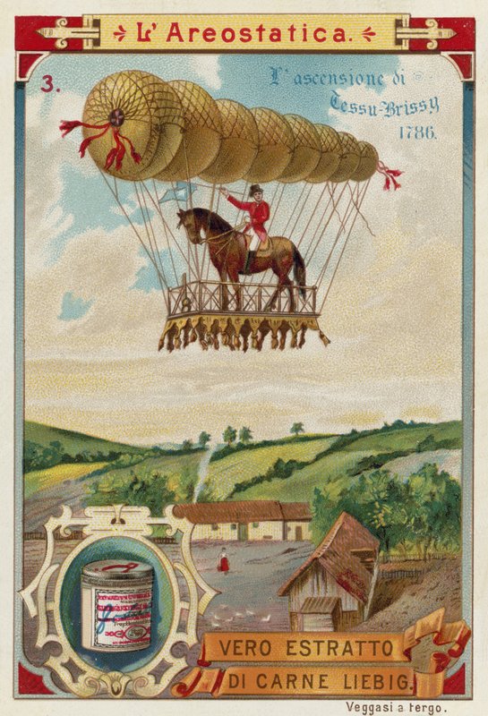 Pierre Testu-Brissys let balónem na koni, 1786 od European School