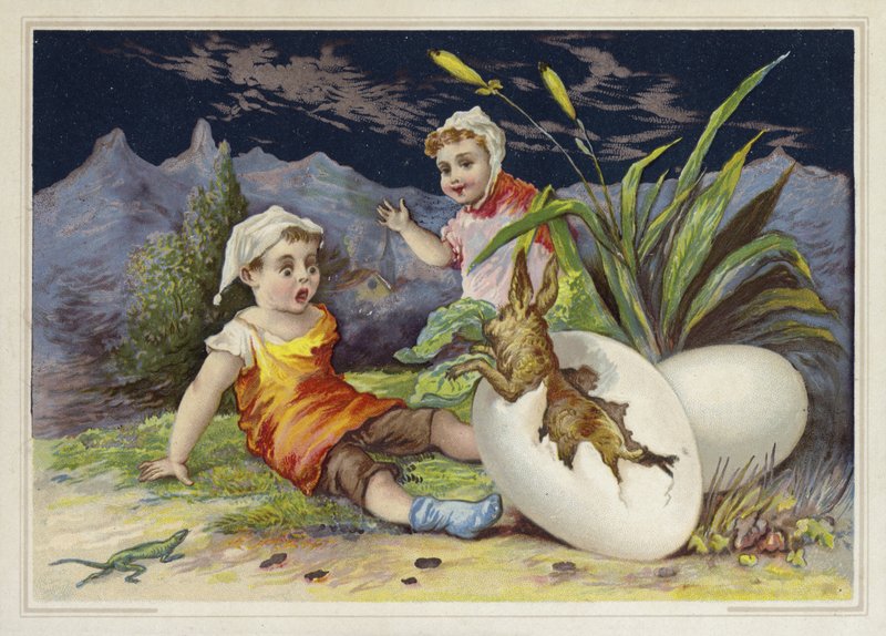 Králík vylíhnutí z velikonočního vajíčka od European School