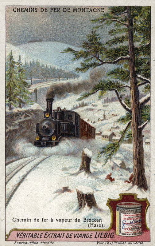 Parní lokomotiva na Brocken Railway, pohoří Harz, Německo od European School