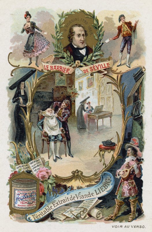 Lazebník sevillský, Gioachino Rossini (chromolitho) od European School